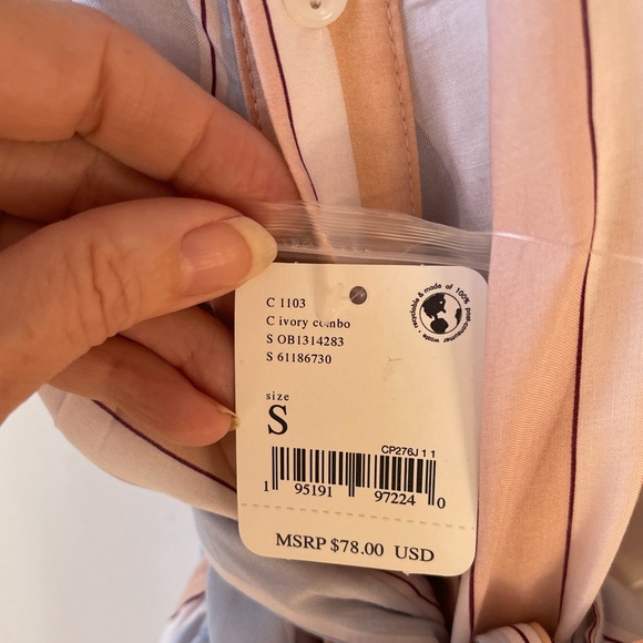 Free People NWT size SM Mackenzie Pastel Striped lightweight wrap top - Picture 4 of 14